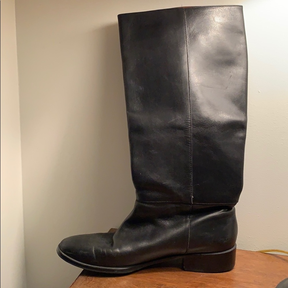Etienne Aigner Women’s Black Leather Riding Boots - Picture 9 of 9